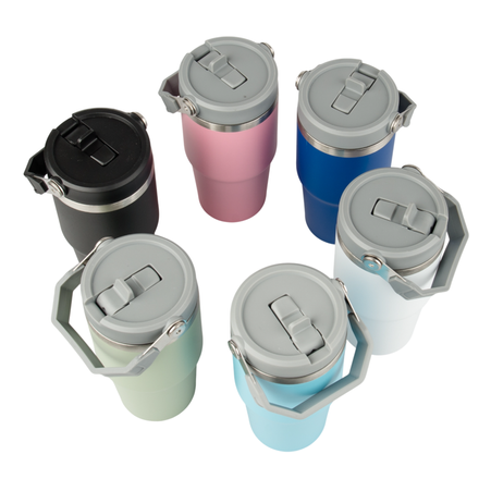 Kubek stalowy Trip 600 ml grawer/UV - czarny