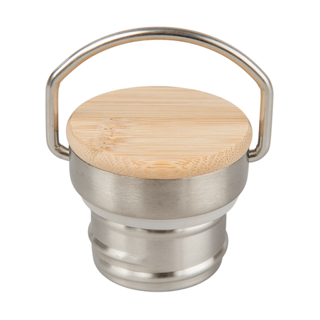 Steel bottle 600ml engraving/UV bamboo cap - red