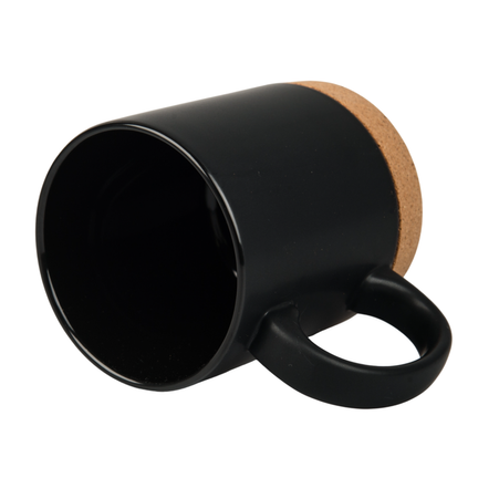 Matte black mug 300 ml - cork bottom