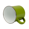 Steel enamel mug 300 ml matte green, silver rim carton 48 pcs.