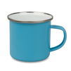 Steel enamel mug 300 ml matte blue, silver rim