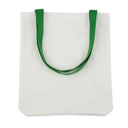 Shoulder bag white 36,5x33,5 cm - handle green