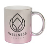 Silver and pink metallic mug