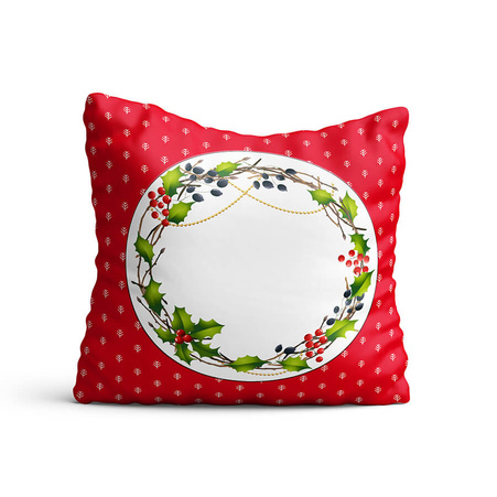 Soft photo cover - red pattern with mistletoe