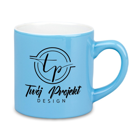 Light mug color mini blue with cardboard box