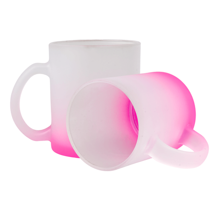 Kubek szklany szroniony gradient różowy