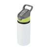 Aluminiowa Butla 500 ml Active biała z zielonym paskiem i ustnikiem komplet 5 szt.