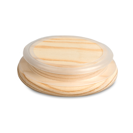 Ceramic jar with wooden lid