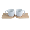 290 ml frosted cup with bamboo saucer kpl 2 pcs