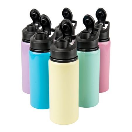 Aluminum bottle 600 ml Active Flip Top - purple set of 5 pcs.