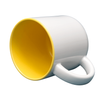 White mug 400 ml wide - inner yellow