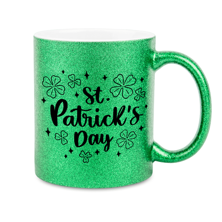 Glitter mug green carton 36 pcs.