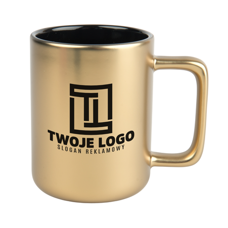 Mug 360 ml matte gold inner black