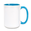 White mug 440 ml Combo - handle and inner light blue carton 36 pcs.