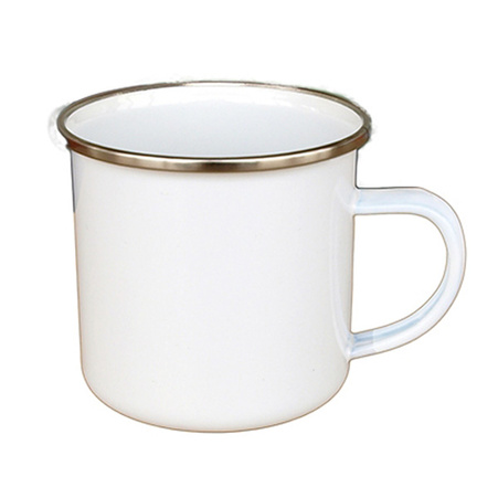 Steel mug - enameled HQ 300 ml, silver rim set of 288 pcs
