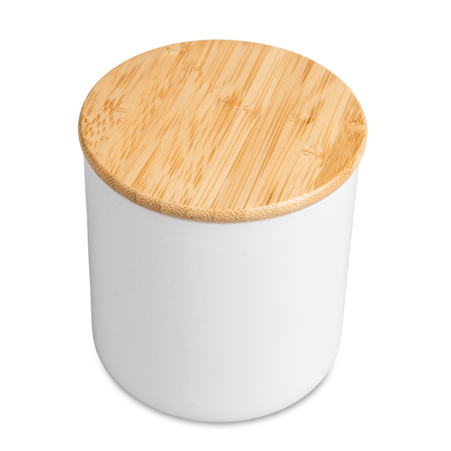 Ceramic jar with bamboo lid