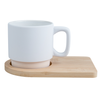 290 ml frosted cup with bamboo saucer kpl 2 pcs