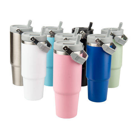 Trip 900 ml steel mug engraved/UV - pink