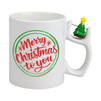 White mug with Christmas tree in handle