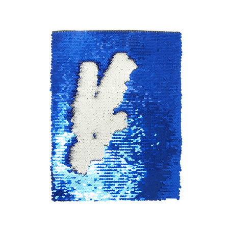 T-shirt sticker with sequins rectangular - blue/white