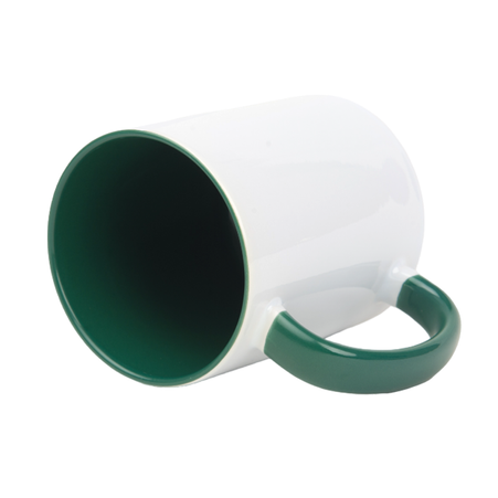 Combo Standard white mug - handle and inner green