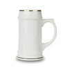 White tankard - gold stripe