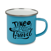 Steel enamel mug 300 ml matte blue, silver rim carton 48 pcs.