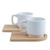 290 ml frosted cup with bamboo saucer kpl 2 pcs