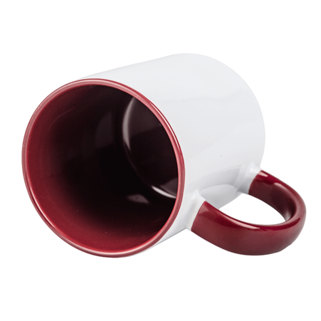 Combo SuperGlaze white mug - chestnut handle and inside