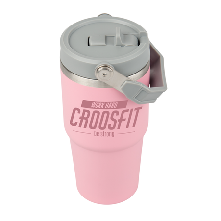 Trip 600 ml steel mug engraved/UV - pink