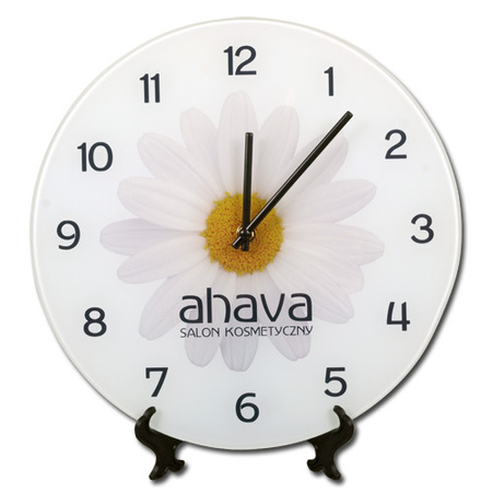 Round glass clock - 31 cm glossy