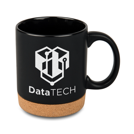 Matte black mug 300 ml - cork bottom