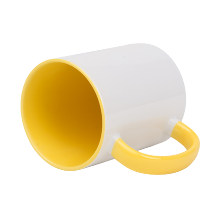Combo white mug - handle and inside yellow carton 36 pcs.