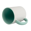 Combo white mug - handle and inside mint green
