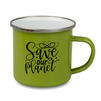 Steel mug - enamel 300 ml, green carton 48 pcs.