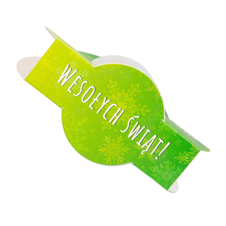 Package / cup holder - pattern holidays green