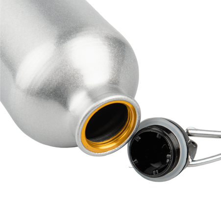 Aluminiowa butla 600 ml z karabińczykiem srebrna