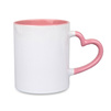 Mug white - ear heart handle and inner pink carton 36 pcs.