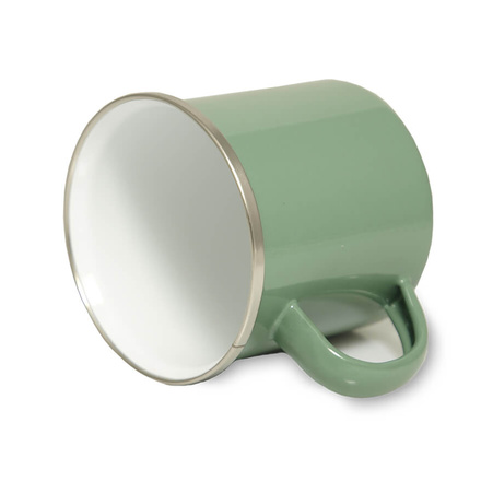 Steel mug - enamel 300 ml, gray-green