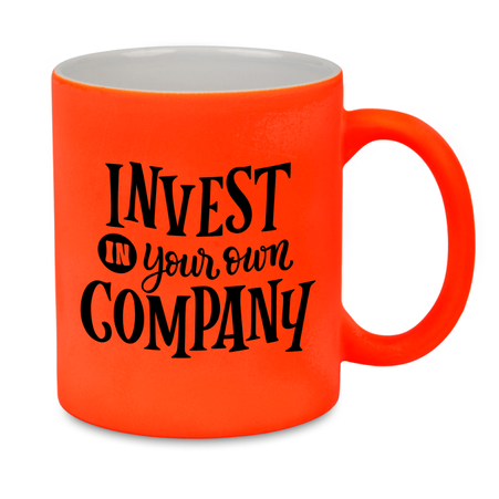 Neon mug rubberized surface - orange