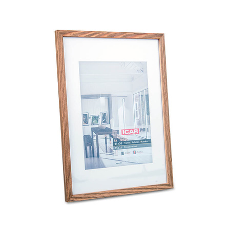 Wooden photo frame with passe-partout 21x30 - PiniaPAS00 - oak color