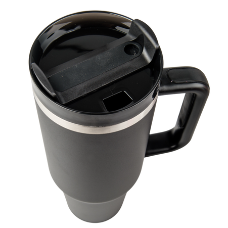 Kubek stalowy Travel 1200 ml grawer/UV - czarny