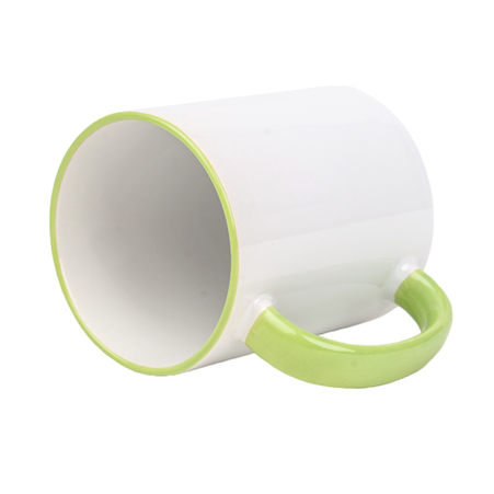 Mug white - handle light green carton 36 pcs.