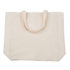 Linen shoulder bag wide 48x38 cm - light beige