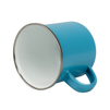 Steel enamel mug 300 ml matte blue, silver rim carton 48 pcs.