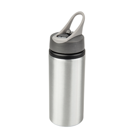 Aluminiowa butla  Active z ustnikiem 650 ml  - srebrna komplet 5 szt.