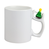 White mug with Christmas tree in handle