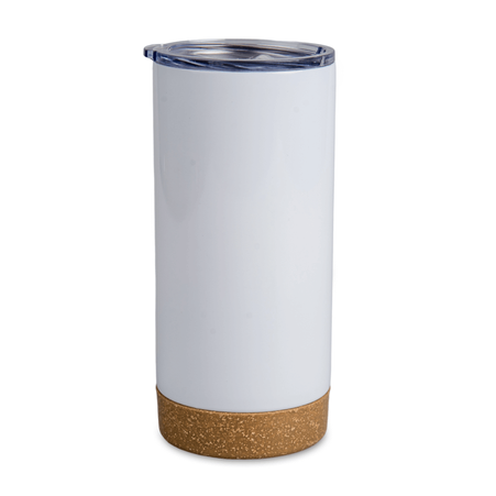 Steel thermo bottle 500 ml white with cork bottom