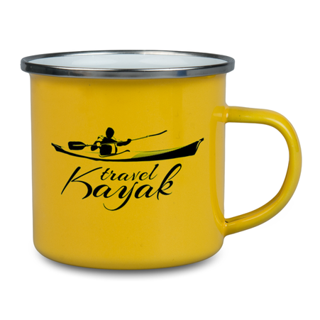 Steel mug - enameled 300 ml, yellow carton 48 pcs.