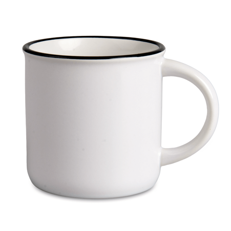 Kubek biały Camper 250 ml czarny rant